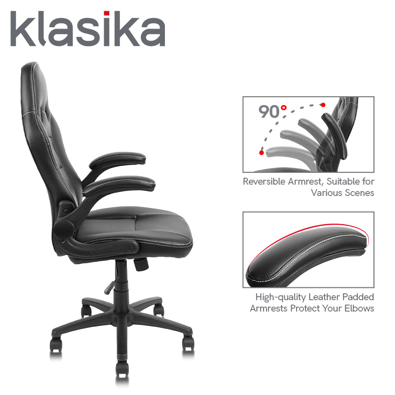 PC Gaming Office Chair, Lumbar Support Flip Up Armrests
