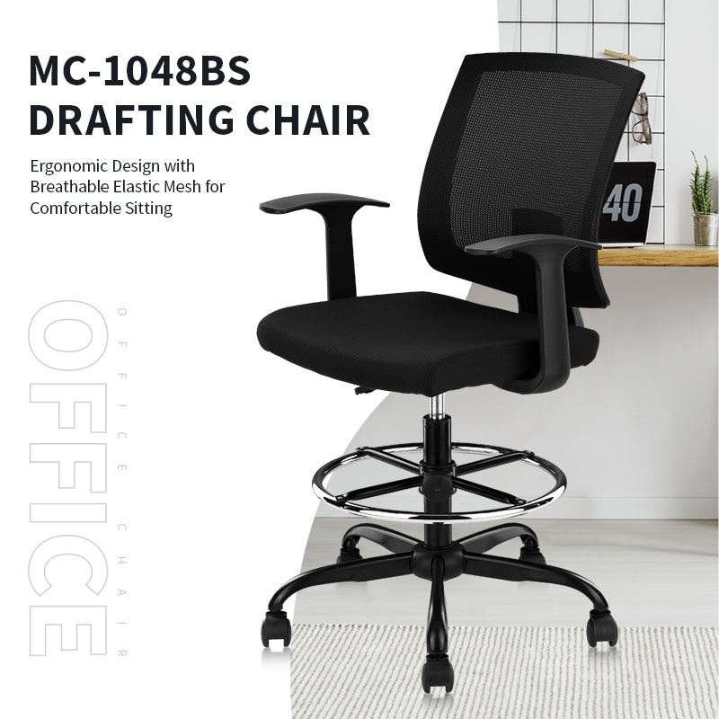 CLATINA Adjustable Drafting Chair with Breathable Mesh Backrest