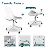 CLATINA Office Foldable Desk Chair with Wheels Adjustable Swivel Rolling Task Chair for Home Offiice Computer