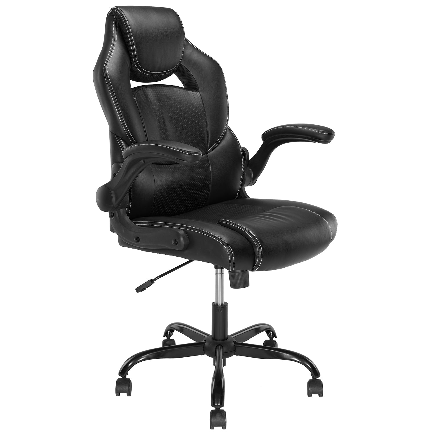 CLATINA Computer Gaming Chair PU Leather Ergonomic Gamer Chairs, Height Adjustable Swivel Executive Desk Chair with Flip-up Armrest for Adults Teens Kids Men Women