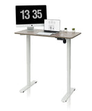 CLATINA Adjustable Height Standing Desk with Electric for Sit Stand Up Computer Home and Office 47 x 24 Inch Willow Top White Frame Memory Buttons Noiseless Lifting Display Screen - ASIER