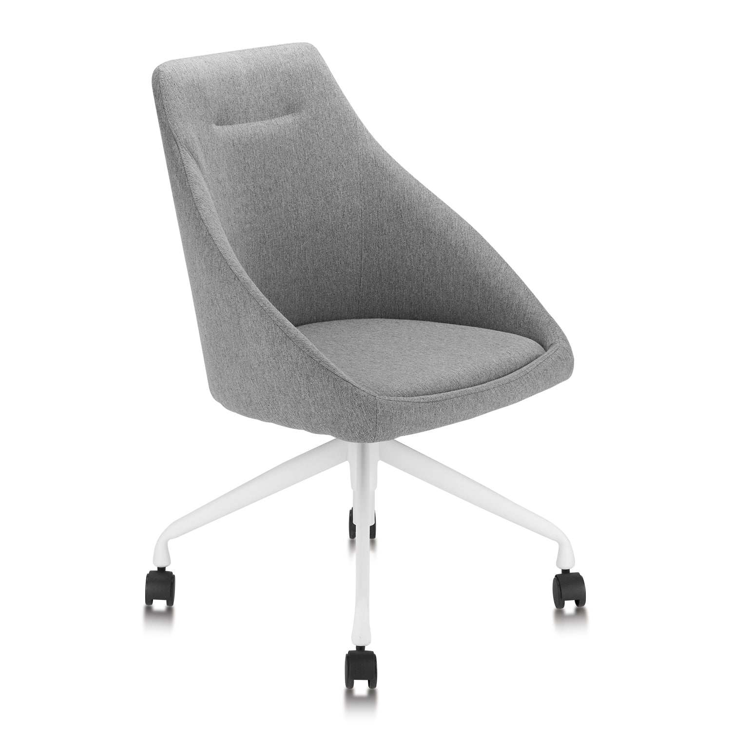 NOVIGO Grey Fabric Desk Chair Swivel Armless with Mid Back and Modern Style for Office Computer Home Living Room Dining Room Hallway Bedroom Comfortable Less Noise Easy Assemble