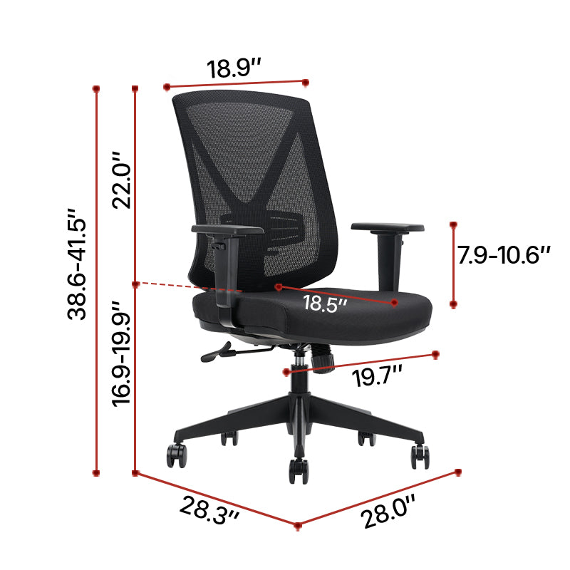 KLASIKA Office Desk Chair Ergonomic Mesh Chair Adjustable Height and L –  FURNGO