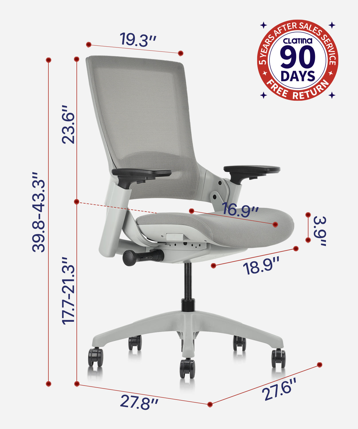 Hot Clatina Mellet Adjustable Ergonomic Mesh Executive Chair – FURNGO
