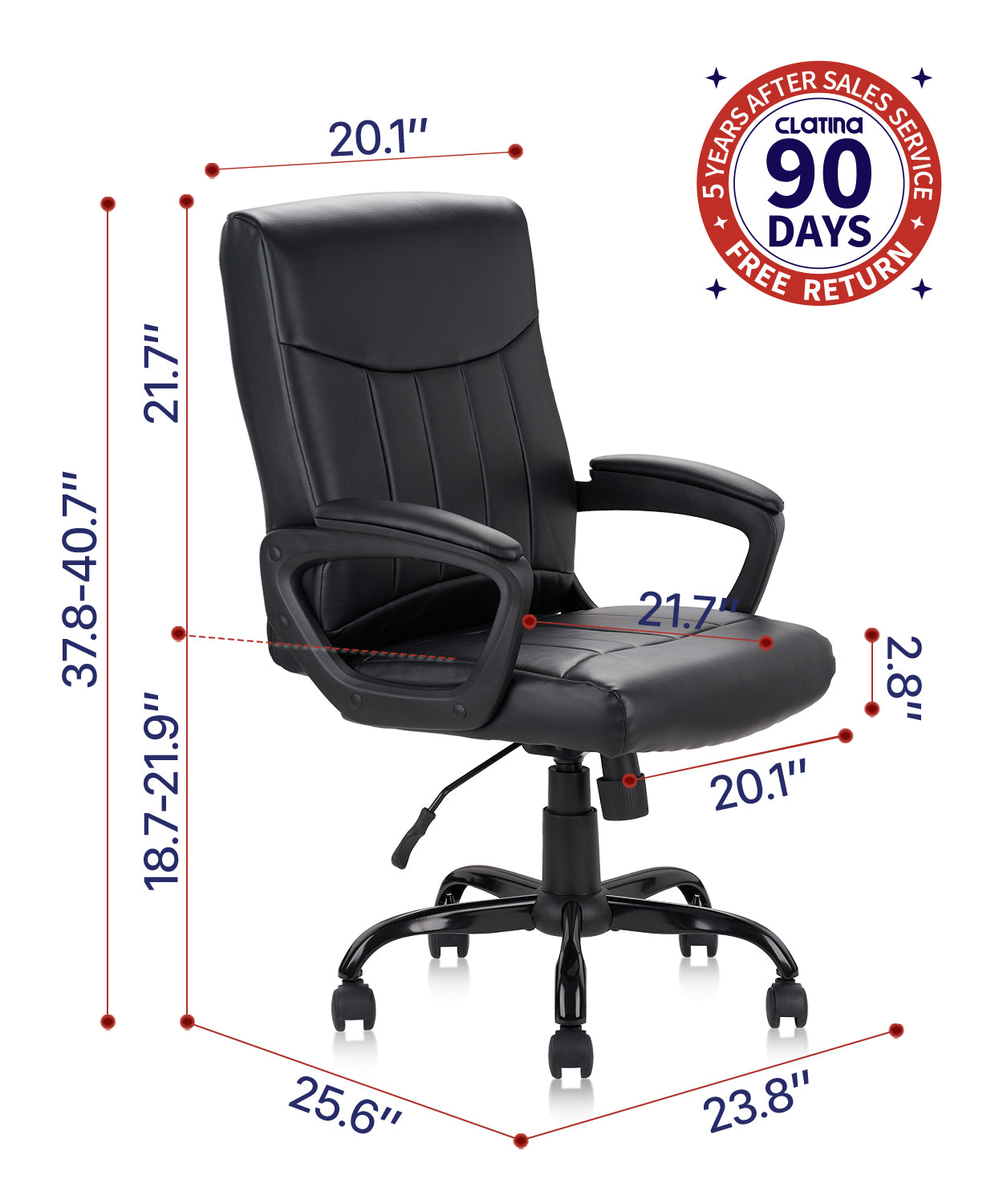 CLATINA Big & Tall Executive Office Chair High Back 300lbs